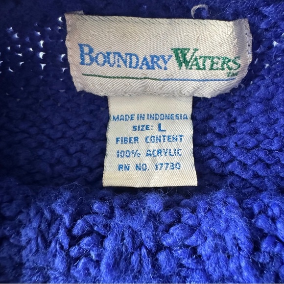 Shop Boundary Waters Royal Blue Cable Knit Sweater in Size L - Picture 2 of 3